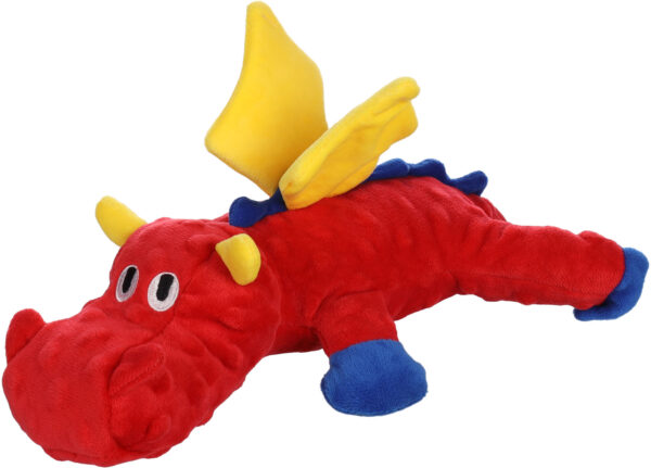 Dog toy plush squeaky & crinkle dragon